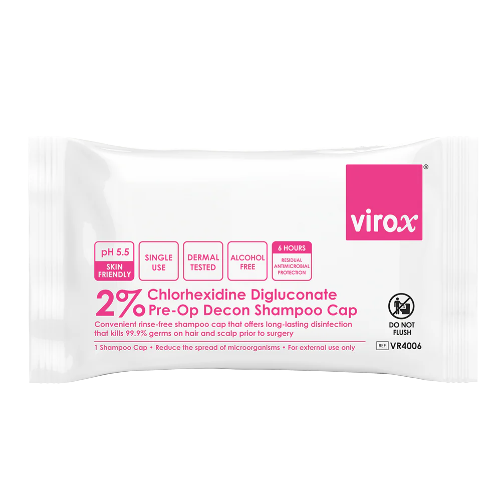 [VR4006] Virox 2% Chlorhexidine Digluconate Pre-Op Decon Shampoo Cap
