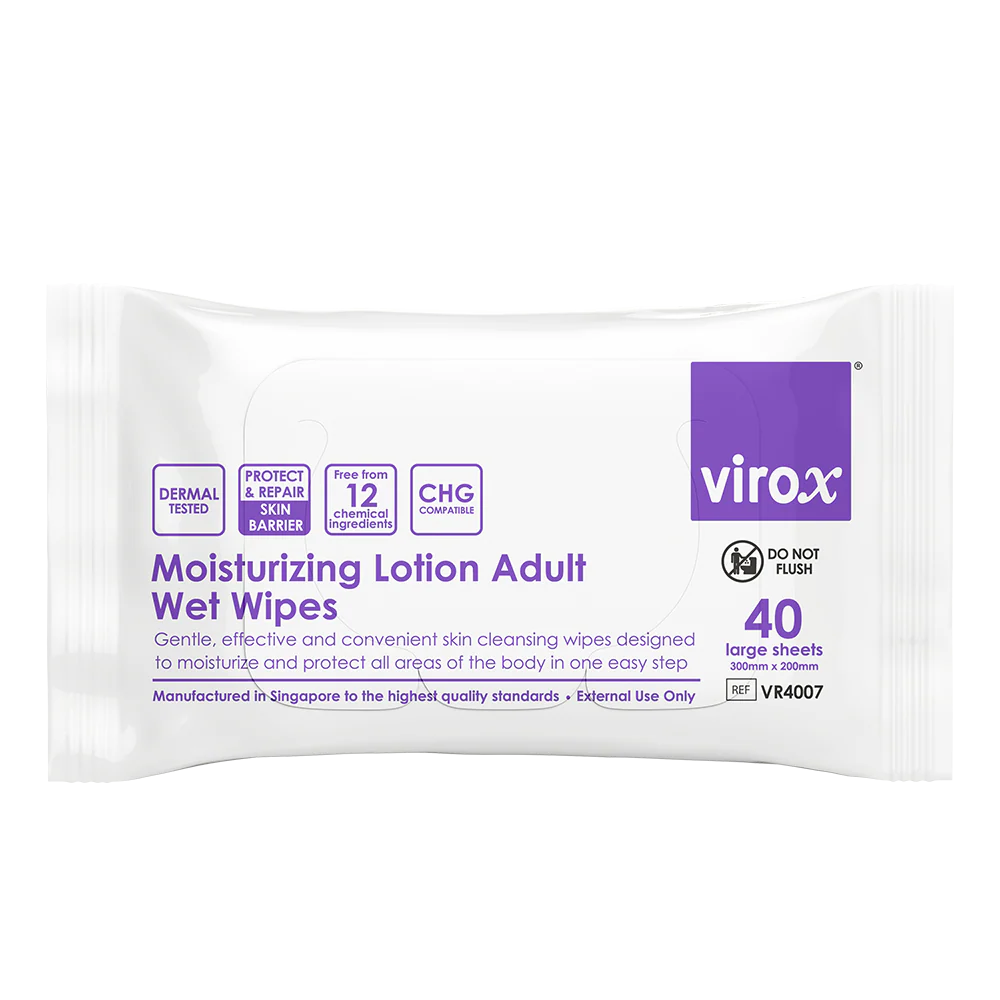 [VR4007] Virox Moisturizing Lotion Adult Wet Wipes (CHG Compatible)